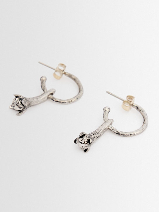 Lemaire: Clove hoop earrings - Silver - women_1 | Luisa Via Roma