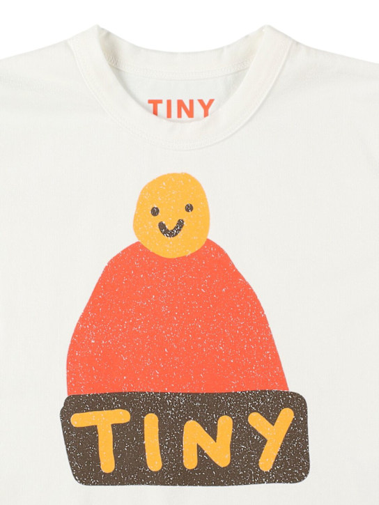 Tiny Cottons: T-Shirt aus Bio-Baumwolle mit Druck - Wollweiß - kids-boys_1 | Luisa Via Roma