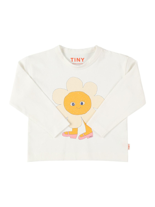 Tiny Cottons: T-shirt in cotone organico con stampa - Bianco - kids-girls_0 | Luisa Via Roma