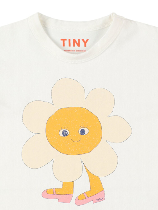 Tiny Cottons: T-shirt in cotone organico con stampa - Bianco - kids-girls_1 | Luisa Via Roma