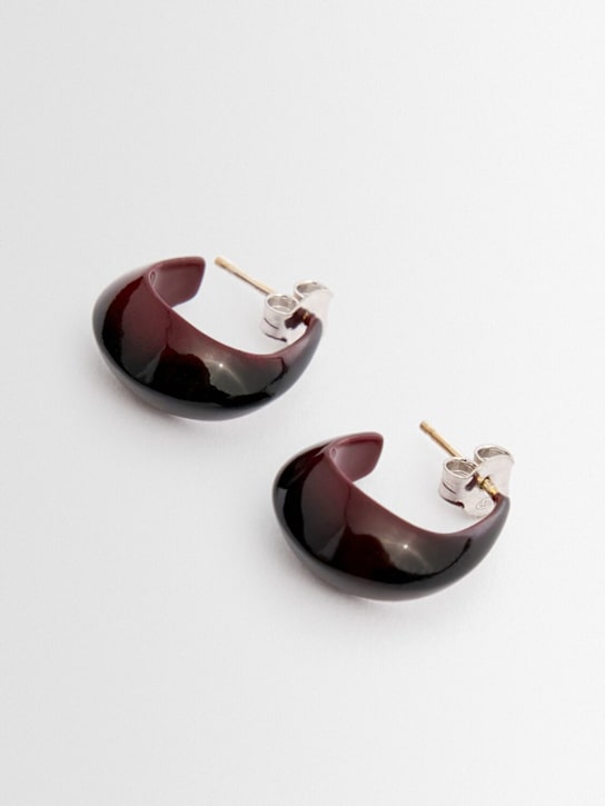 Lemaire: Mini Curved hoop earrings - Azuki - women_1 | Luisa Via Roma