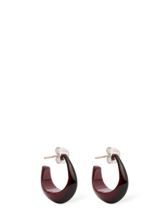 Lemaire: Mini Curved hoop earrings - Azuki - women_0 | Luisa Via Roma