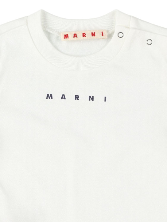 Marni Junior: Printed cotton jersey t-shirt - ホワイト - kids-boys_1 | Luisa Via Roma