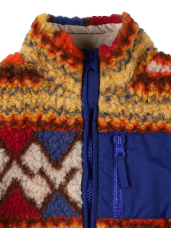 The New Society: Embroidered wool blend bomber jacket - Multicolor - kids-boys_1 | Luisa Via Roma