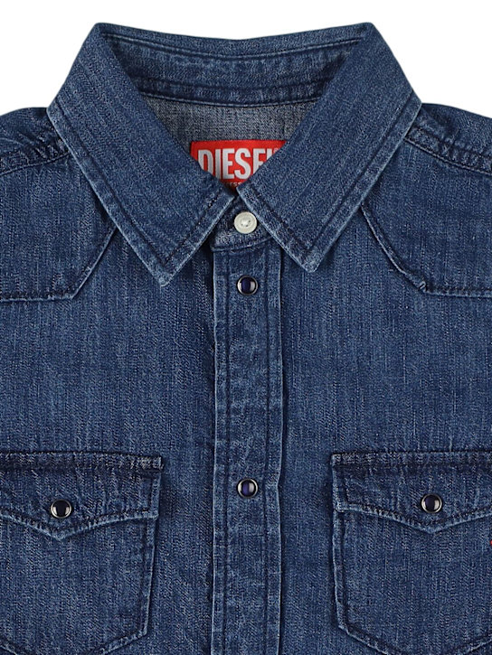 Diesel Kids: Cotton chambray shirt - デニム - kids-boys_1 | Luisa Via Roma