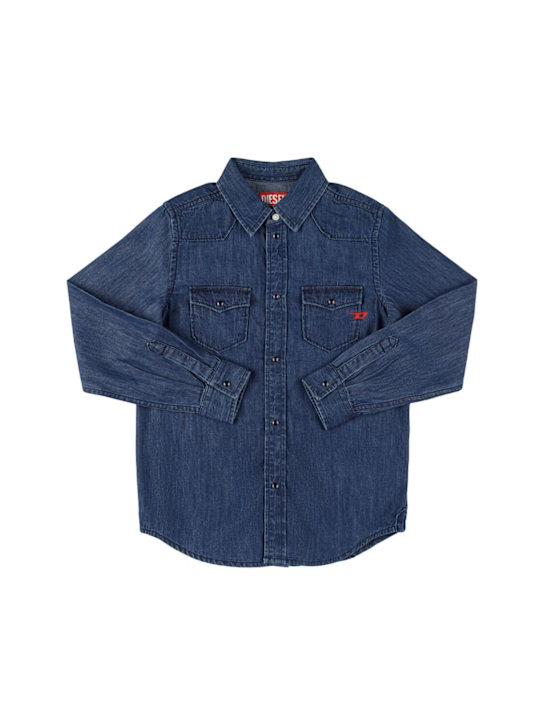 Diesel Kids: Cotton chambray shirt - デニム - kids-boys_0 | Luisa Via Roma