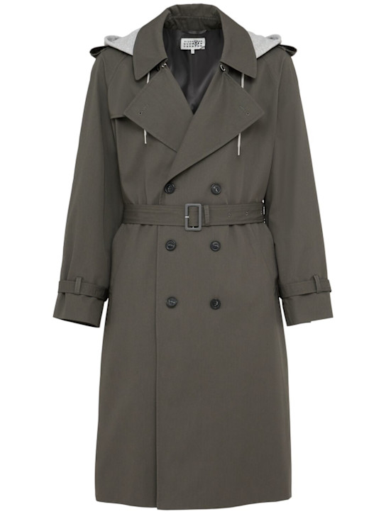 MM6 Maison Margiela: Cotton trench coat - men_0 | Luisa Via Roma