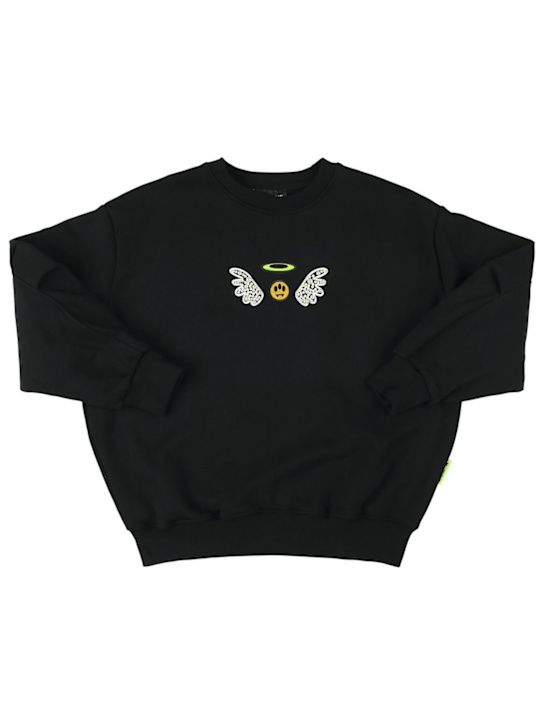 Barrow: Printed cotton sweatshirt - Black - kids-boys_0 | Luisa Via Roma