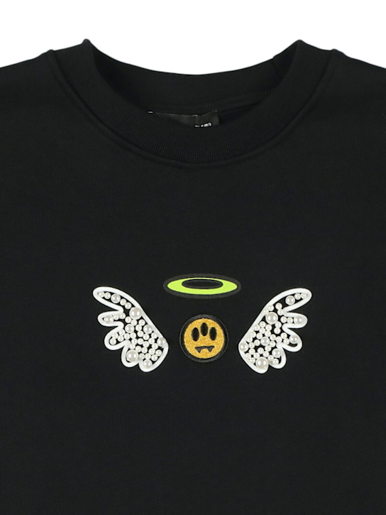 Barrow: Printed cotton sweatshirt - Black - kids-boys_1 | Luisa Via Roma