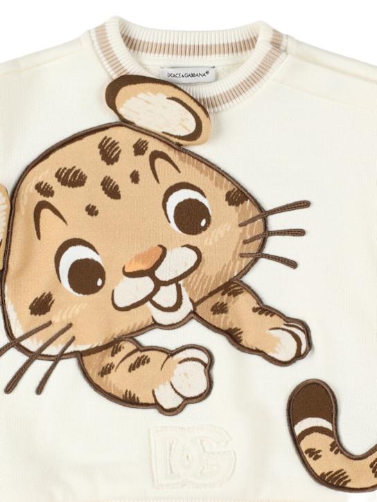 Dolce&Gabbana: Printed cotton sweatshirt - White - kids-girls_1 | Luisa Via Roma