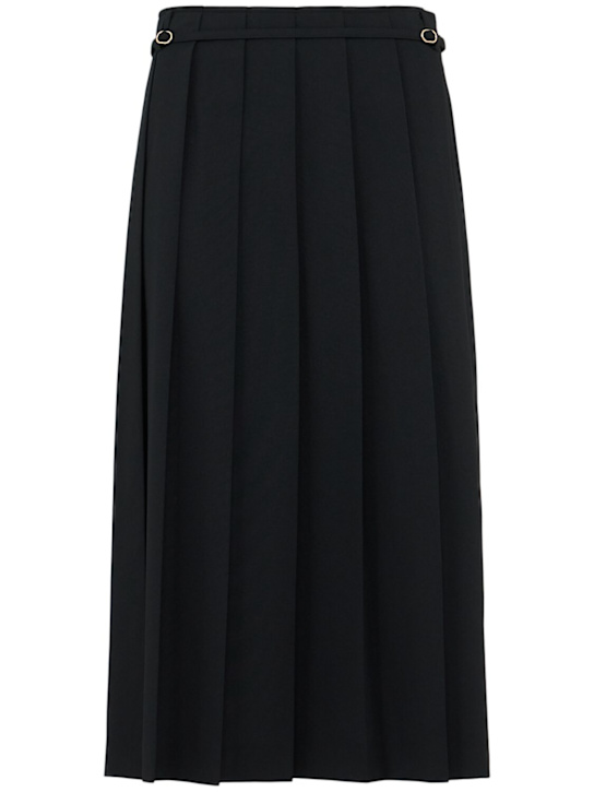 Eenk: Pleated midi skirt - Black - women_0 | Luisa Via Roma