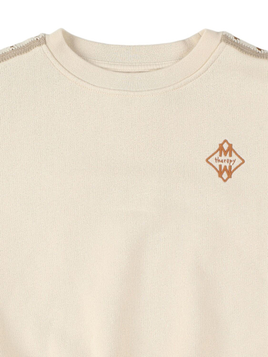 Morning Mess Therapy: Organic cotton sweatshirt - オフホワイト - kids-boys_1 | Luisa Via Roma