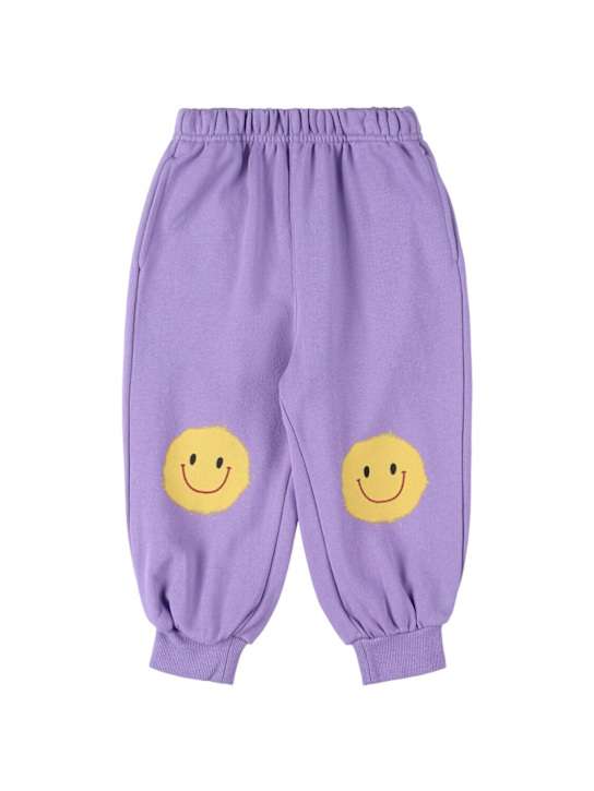 Jellymallow: Printed cotton sweatpants - Purple - kids-boys_0 | Luisa Via Roma