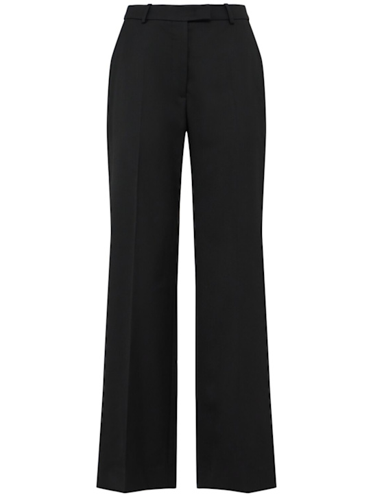 The Frankie Shop: Lenora wool blend straight pants - Black - women_0 | Luisa Via Roma