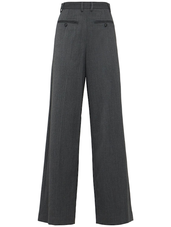 MM6 Maison Margiela: Wool blend straight pants - Dark Grey - women_0 | Luisa Via Roma