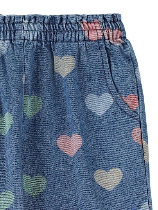 Konges Sløjd: Printed cotton jeans - ブルー/マルチカラー - kids-girls_1 | Luisa Via Roma