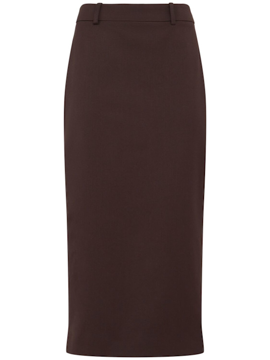 The Frankie Shop: Alrose tailoring wool blend midi skirt - women_0 | Luisa Via Roma