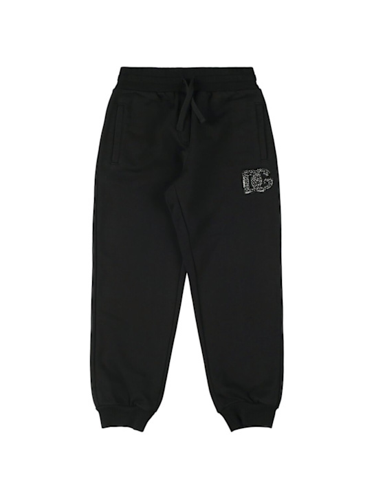 Dolce&Gabbana: Cotton sweatpants - ブラック - kids-girls_0 | Luisa Via Roma