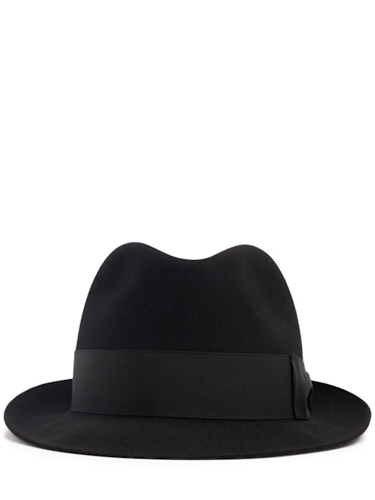 Borsalino: Alessandria wool felt hat - Black - men_0 | Luisa Via Roma