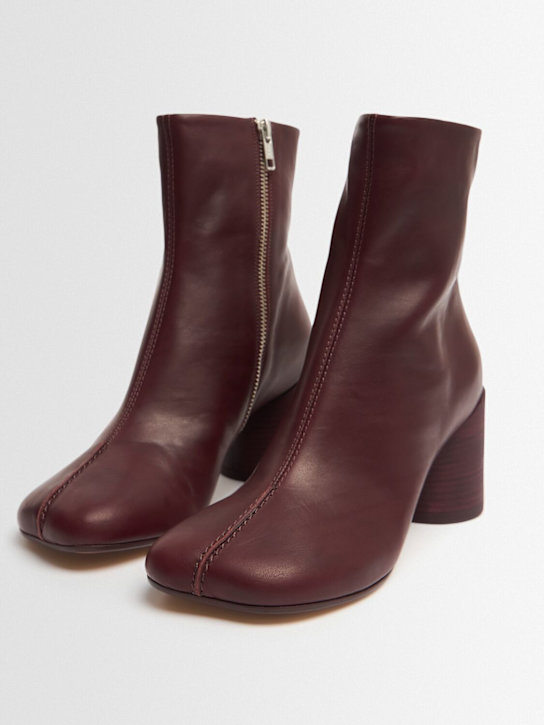 MM6 Maison Margiela: 70mm Anatomic shiny leather ankle boots - women_1 | Luisa Via Roma