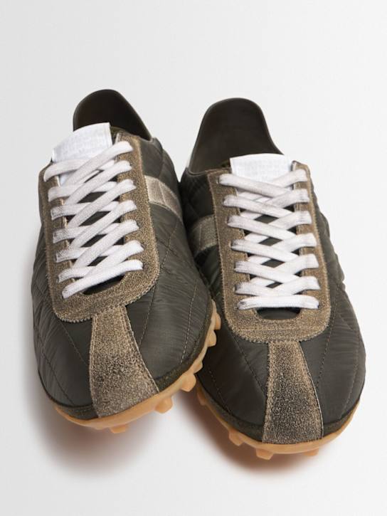Maison Margiela: Sprinters low top sneakers - Dark Green/Whit - men_1 | Luisa Via Roma