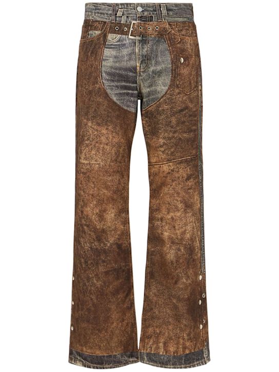 Acne Studios: Loose fit jeans - Blue/Brown - men_0 | Luisa Via Roma