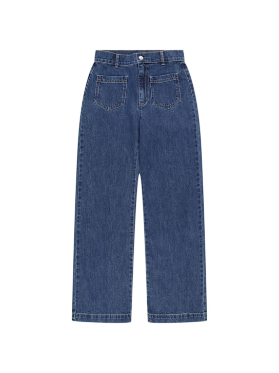 The New Society: Cotton jeans - ブルー - kids-girls_0 | Luisa Via Roma