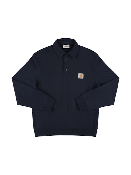 Carhartt WIP: Polo棉质卫衣 - 海军蓝 - kids-boys_0 | Luisa Via Roma