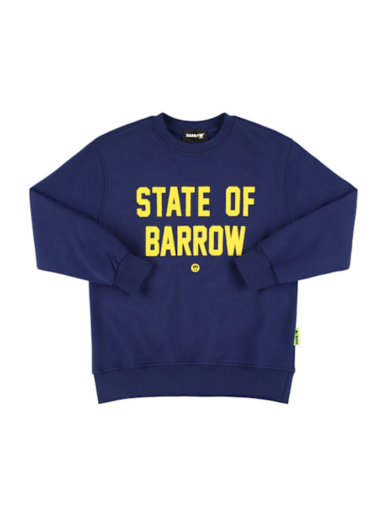 Barrow: Printed cotton sweatshirt - Navy - kids-boys_0 | Luisa Via Roma