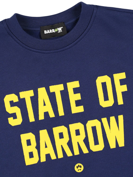 Barrow: Printed cotton sweatshirt - Navy - kids-boys_1 | Luisa Via Roma