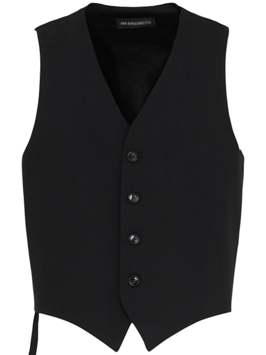Ann Demeulemeester: Kaare classic wool blend waistcoat - men_0 | Luisa Via Roma