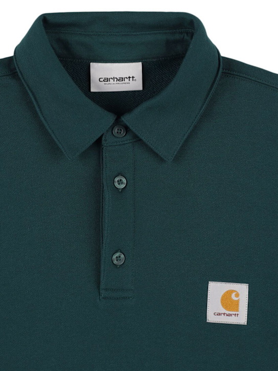 Carhartt WIP: Polo cotton sweatshirt - Dark Green - kids-boys_1 | Luisa Via Roma