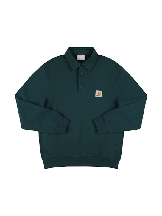 Carhartt WIP: Polo cotton sweatshirt - Dark Green - kids-boys_0 | Luisa Via Roma