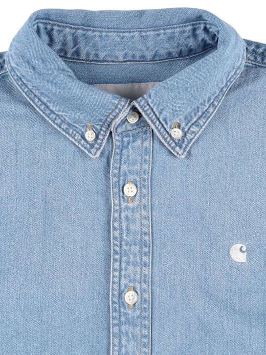 Carhartt WIP: Lucas cotton denim shirt - Light Blue - kids-boys_1 | Luisa Via Roma