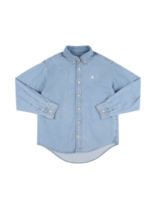Carhartt WIP: Lucas cotton denim shirt - Light Blue - kids-boys_0 | Luisa Via Roma