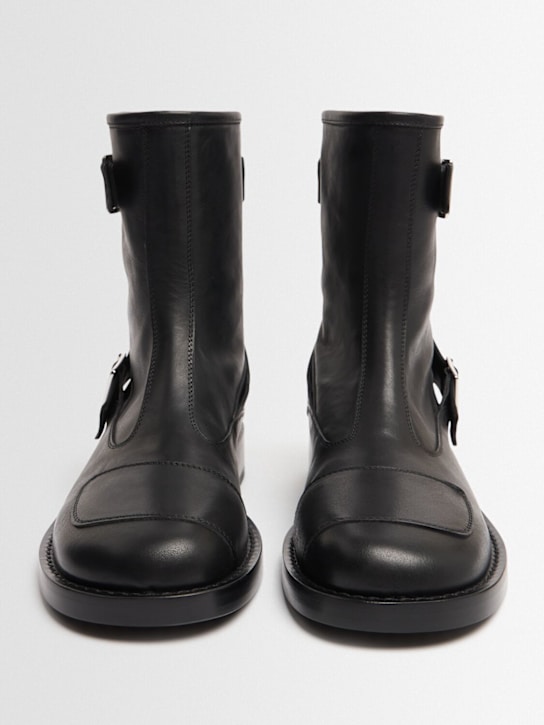 Ann Demeulemeester: Eero leather biker boots - Black - men_1 | Luisa Via Roma