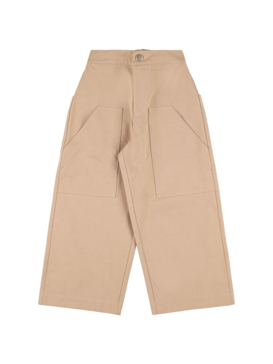 TANGERINE: Pantaloni in cotone - Beige - kids-girls_0 | Luisa Via Roma
