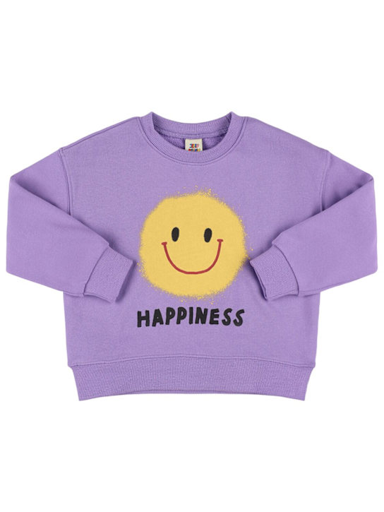Jellymallow: Felpa in cotone con stampa - Viola - kids-girls_0 | Luisa Via Roma