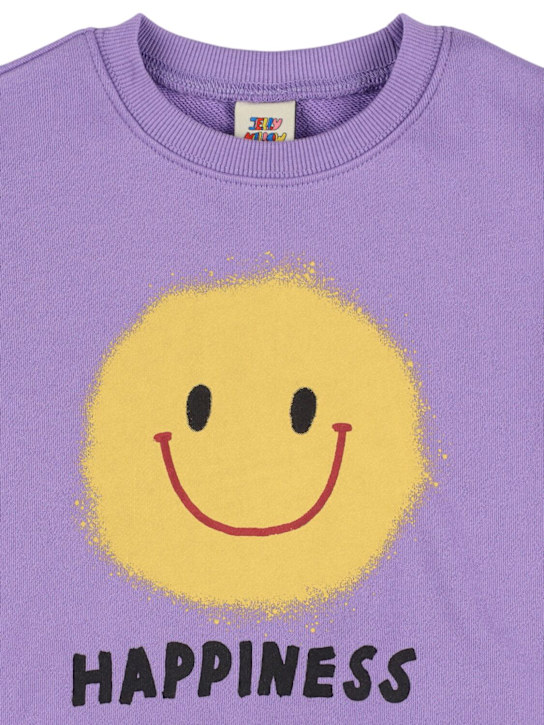 Jellymallow: Felpa in cotone con stampa - Viola - kids-girls_1 | Luisa Via Roma