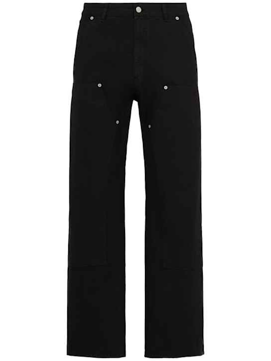 MM6 Maison Margiela: Pantalon en denim de coton à 5 poches - men_0 | Luisa Via Roma