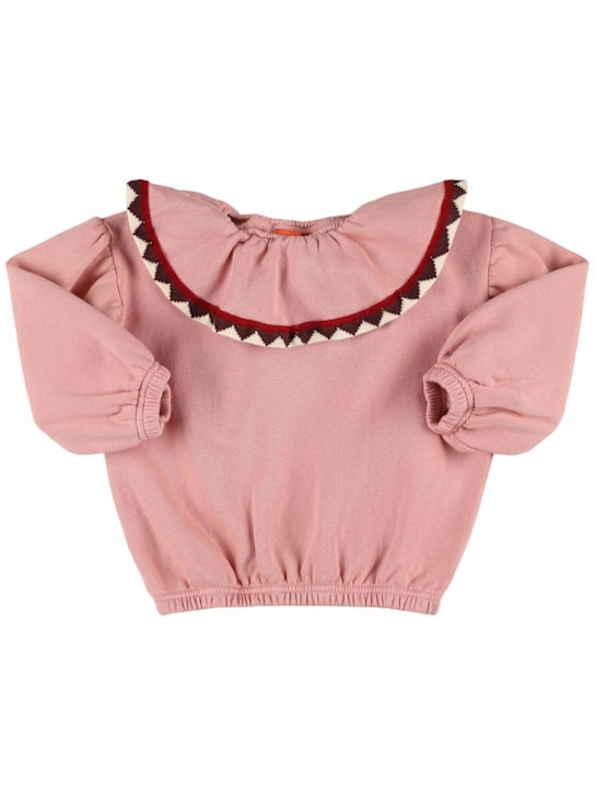 Morning Mess Therapy: Organic cotton blend sweatshirt - ピンク - kids-girls_0 | Luisa Via Roma