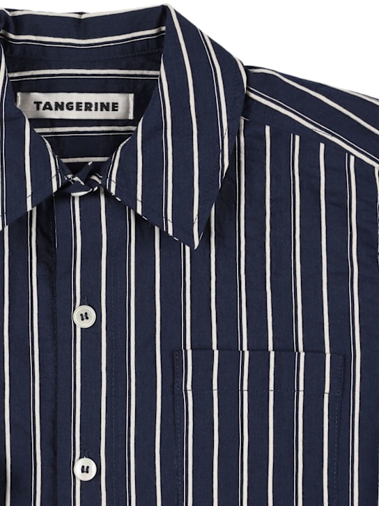 TANGERINE: Cotton blend shirt - Navy - kids-boys_1 | Luisa Via Roma