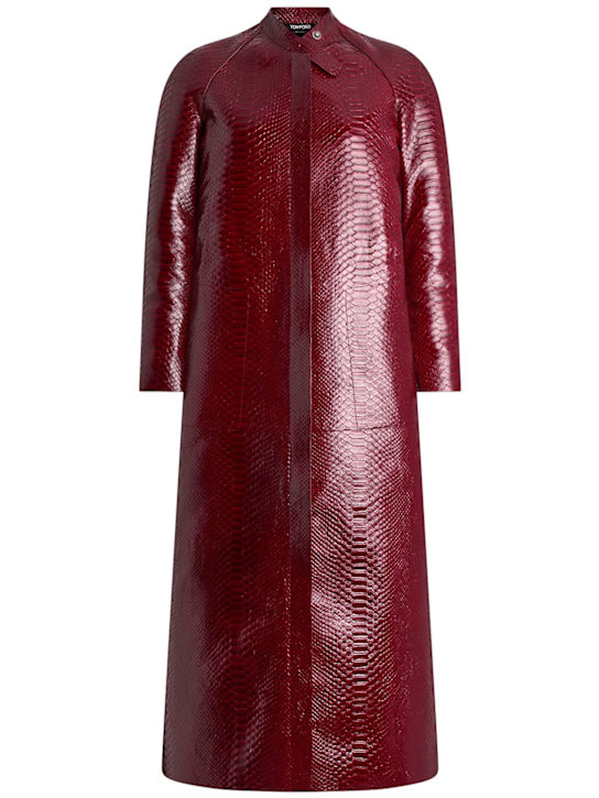 Tom Ford: Leather long biker jacket - women_0 | Luisa Via Roma