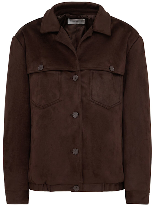 The Frankie Shop: Hester faux suede jacket - Brown - women_0 | Luisa Via Roma