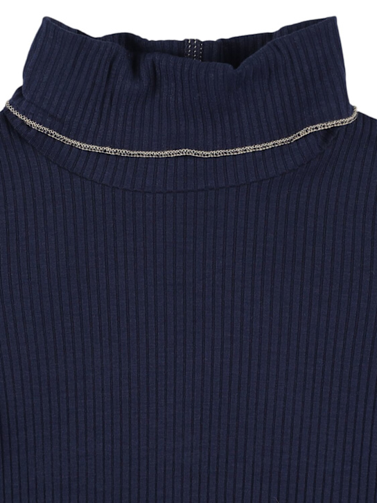 Molo: T-shirt à col montant - Bleu - kids-girls_1 | Luisa Via Roma