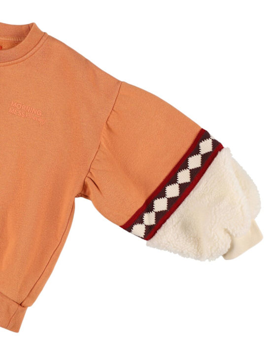 Morning Mess Therapy: Organic cotton blend sweatshirt - ブラウン - kids-girls_1 | Luisa Via Roma