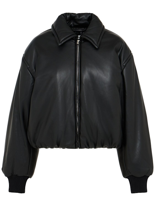 Acne Studios: Puffer bomber jacket - Black - women_0 | Luisa Via Roma