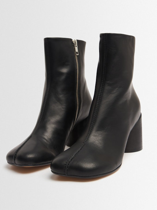MM6 Maison Margiela: 70mm Anatomic shiny leather ankle boots - women_1 | Luisa Via Roma
