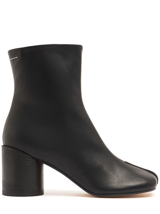 MM6 Maison Margiela: 70mm Anatomic shiny leather ankle boots - women_0 | Luisa Via Roma