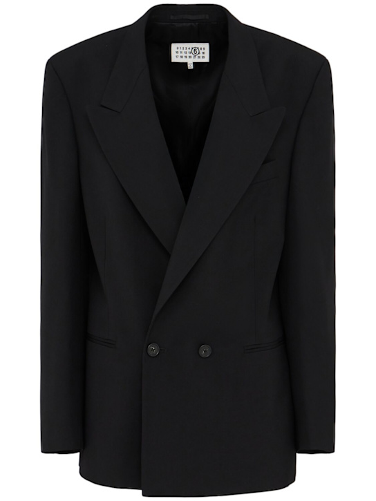 MM6 Maison Margiela: Light wool blend double breast blazer - women_0 | Luisa Via Roma